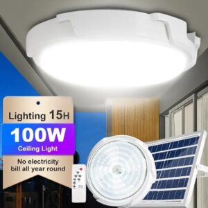 Mejor Lampara Solar Para la Casa con Panel Luz De Techo Impermeable C/C Remoto