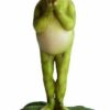 Miniature Dollhouse Fairy Garden Yoga Frog on Lotus Leaf Namaste - Image 2