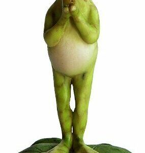 Miniature Dollhouse Fairy Garden Yoga Frog on Lotus Leaf Namaste