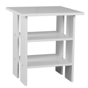 2 Tier Wooden Side End Table Nightstand Furniture Living Room Bedroom Storage