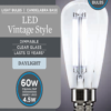 Better Homes & Gardens LED Vintage Style Light Bulb,St12 60 Watts Day Light Clas - Image 2