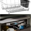 Kitchen Steel Over Sink Dish Drying Rack with Cutlery Holder Drainer Organizer - Image 3