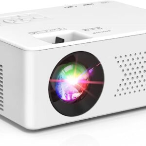PURSHE Mini Bluetooth Projector 9500 Lumens, Full HD 1080P Supported Portable Outdoor Movie Projector for iOS, Android, Windows, Compatible with TV Stick/HDMI/Smartphone/PS4/USB [Remote Included]