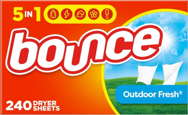 Bounce Dryer Sheets Laundry Fabric Softener, Outdoor Fresh, 240 Count