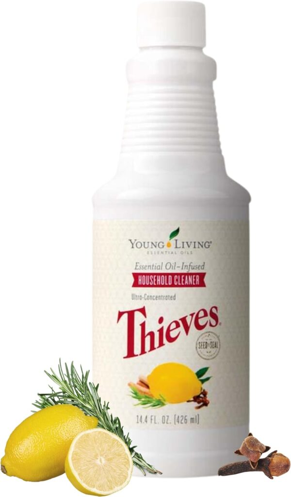 Thieves Household Cleaner by Young Living - Natural Plant-Based Formula, Versatile Ultra-Concentrated Cleaning Solution, Aromatic Autumn Spice Scent - 14.4 Fluid Ounces