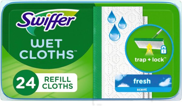 Swiffer Sweeper Wet Mopping Cloths, Open-Window Fresh, 24 count