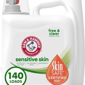 Arm & Hammer Sensitive Skin Free & Clear, 140 Loads Liquid Laundry Detergent, 140 Fl oz
