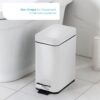 Home Zone Living 1.3 Gallon Bathroom Trash Can, Slim Stainless Steel, Step Pedal, 5 Liter - Image 2