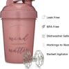 [2 Pack] 20-Ounce Shaker Bottle with Motivational Quotes (Plum & Rose) | Protein Shaker Bottle with Mixer Agitators | Blender Shaker Bottle for Protein Mixes Pack is BPA Free and Dishwasher Safe - Image 3