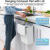 2.4 Gallon Kitchen Compost Bin for Counter Top or Under Sink, Hanging Small Trash Can with Lid for Cupboard/Bathroom/Bedroom/Office/Camping, Mountable Indoor Compost Bucket, White - Image 2