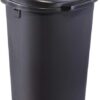 Rubbermaid Commercial Products Touch Top Trash Can/Wastebasket with Lid, 13-Gallon, Small Black Garbage Bin for Home/Kitchen/Bathroom/Bedroom/Office - Image 3