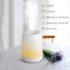 Essential Oil Diffuser for Bedroom, Quiet Humidifiers for Home, Ultrasonic 250ML Small Aromatherapy Diffuser, 7 LED Color Safety Auto-Off Timer, for Large Baby Bedroom, Hotel, Plant, White - Image 3