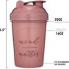 [2 Pack] 20-Ounce Shaker Bottle with Motivational Quotes (Plum & Rose) | Protein Shaker Bottle with Mixer Agitators | Blender Shaker Bottle for Protein Mixes Pack is BPA Free and Dishwasher Safe - Image 2