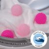 S&T INC. Reusable Dryer Balls, Fabric Softener for Laundry, Pink, 2.5 in, 4 Pack - Image 3