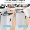 2.4 Gallon Kitchen Compost Bin for Counter Top or Under Sink, Hanging Small Trash Can with Lid for Cupboard/Bathroom/Bedroom/Office/Camping, Mountable Indoor Compost Bucket, White - Image 3