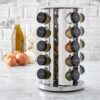 Kamenstein 20 Jar Revolving Countertop Spice Rack with Spices Included, FREE Spice Refills for 5 Years, Polished Stainless Steel with Black Caps, 30020 - Image 3