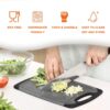 KIMIUP Kitchen Cutting Board (Set of 3),Professional Chopping Boards Sets,Dishwasher Safe Cutting Boards With Juice Grooves & Carrying Handle & No BPA - Image 3