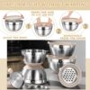 Mixing Bowls with Airtight Lids Set, 26PCS Stainless Steel Khaki Bowls with Grater Attachments, Non-Slip Bottoms & Kitchen Gadgets Set, Size 7, 4, 2.5, 2.0,1.5, 1QT, Great for Mixing & Serving - Image 3