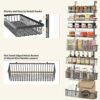 Moforoco 8-Tier Over The Door Pantry Organizer, Pantry Organization and Storage, Black Hanging Basket Wall Spice Rack Seasoning Shelves, Home & Kitchen Laundry Room Bathroom Essentials accessories - Image 3