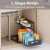 Under Sink Organizers and Storage 2 Tier Slide Out Kitchen Cabinet Organizer Sturdy Metal Bathroom Storage, Black - Image 3