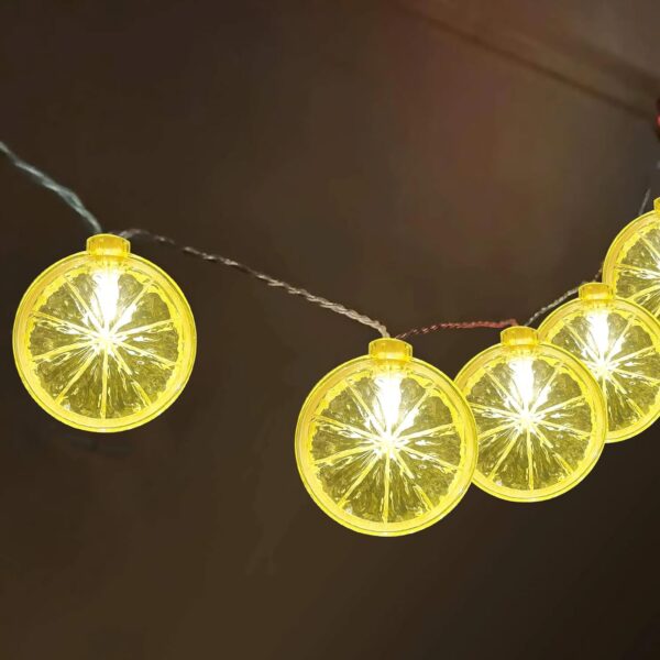 GOOTHY Lemon String Lights Plug in, 8.5Ft Outdoor Fairy Decorations String Lights with 10 LED Yellow Lemon Slice Lights, Hanging Novelty Summer Patio Lights for Garden Kitchen Christmas Wedding Party