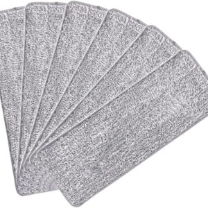 IDOLOVA 6 PCS Microfiber Mop Pads Flat Replacement Heads Fiber Washable for Wet/Dry Mops Reusable Refills Compatible