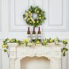 Adeeing 6ft Lemon Garland, Lemon Decor with Lemon Daisies and Plaid Bows, Spring Summer Garland for Front Door Mantle Stair Railing Home Kitchen Wedding Decor - Image 2