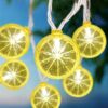 GOOTHY Lemon String Lights Plug in, 8.5Ft Outdoor Fairy Decorations String Lights with 10 LED Yellow Lemon Slice Lights, Hanging Novelty Summer Patio Lights for Garden Kitchen Christmas Wedding Party - Image 2