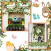 4 Pcs 6.56 ft Artificial Easter Garland with Easter Eggs and Carrots Spring Floral Easter Decor Easter Egg Garland for Mantle Home Kitchen Fireplace Indoor Outdoor Holiday Easter Party Decor - Image 3